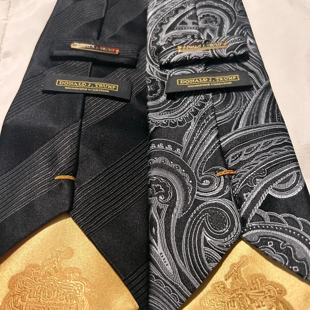 2 DJT sophisticated black and gray patterned ties - Picture 2 of 5